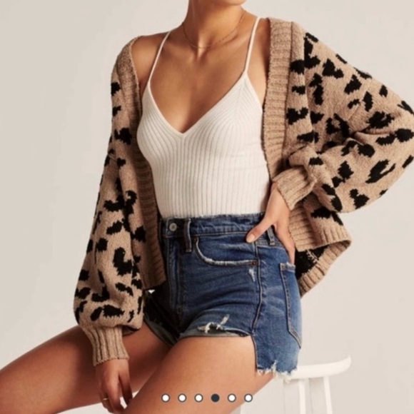BRAND NEW - ABERCROMBIE LEOPARD CARDIGAN - Picture 1 of 6